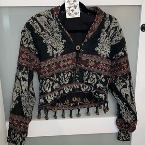 Vintage ikat beaded jacket